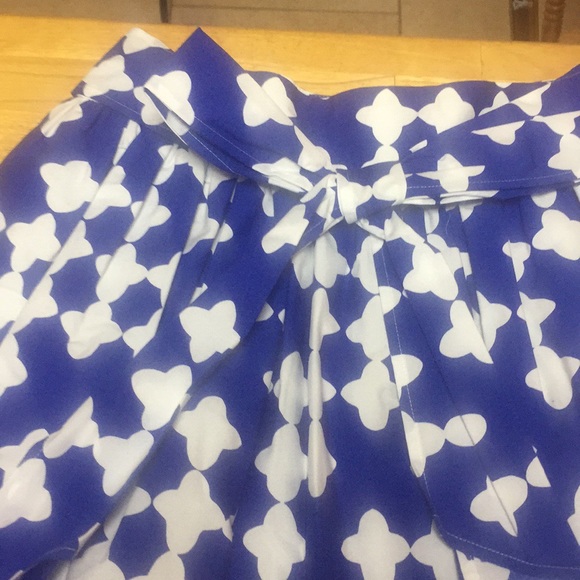 kate spade lantern poplin midi skirt, blue/white - Picture 4 of 5